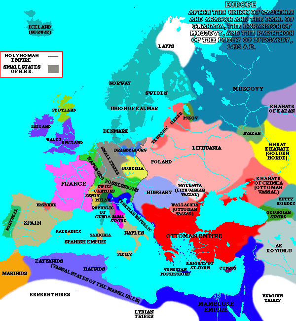 [Map of the Mediterranean world in 1493]